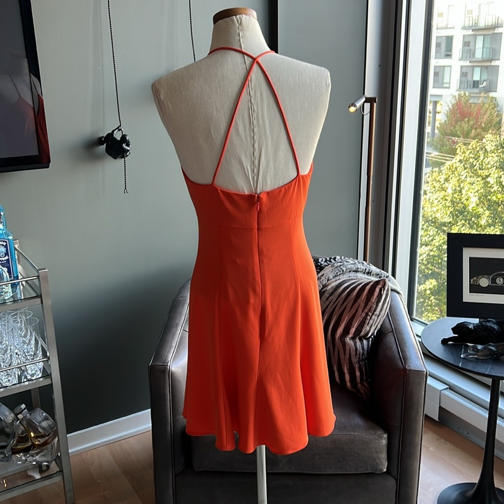 New REISS Trina Strappy Mini Dress in Orange Size 10 UK / 6 US - Picture 4 of 9